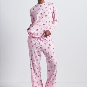SKIMS boyfriend PJ set candy bow print